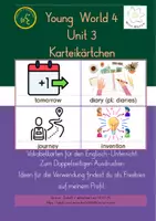 Vorschau - Stationenlernen - Bildkarten Vocabulary passend zu Young World 4 Unit 3 - Deckblatt