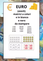 anteprima - Esercizi - BANCONOTE E MONETE SIMILI ALL' EURO DA STAMPARE - Pagina di copertina