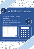 Vista previa - Hojas de trabajo - Aritmética de cuadrados | matemáticas | 26 columnas - Portada