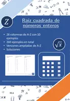 Vista previa - Hojas de trabajo - Raíz cuadrada de números enteros | matemáticas | 26 columnas - Portada