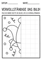 Vorschau - Arbeitsblätter - Fasching & Karneval Symmetrie - Kunst für Vertretungsstunden - Seite 2