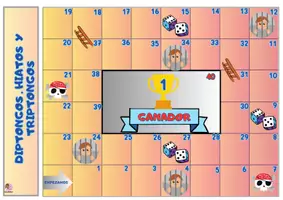 Vista previa - Juegos / Gamificación - JUEGO DE LA OCA DIPTONGOS, HIATOS Y TRIPTONGOS - Portada
