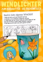 Vorschau - Mal- und Bastelvorlagen - Frühblüher Windlichter zum Ausmalen & Basteln für die Winterzeit & Frühlingszeit - Deckblatt