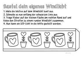 Vorschau - Mal- und Bastelvorlagen - Muttertag & Valentinstag Windlichter zum Ausmalen & Basteln - Seite 2