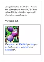Vorschau - Arbeitsblätter - Zungenbrecher lesen (Silben) - Seite 1