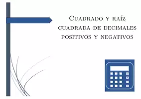 Vista previa - Hojas de trabajo - Cuadrado y raíz cuadrada de decimales positivos y negativos | matemáticas | 26 columnas - página 1