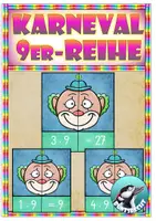 Vorschau - Unterrichtsreihen - 1x1 - 9er-Reihe - Karneval - Fasching - Legematerial - Freiarbeit - Deckblatt