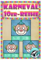 Vorschau - Unterrichtsreihen - 1x1 - 10er-Reihe - Karneval - Fasching - Legematerial - Freiarbeit - Deckblatt