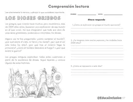 Vista previa - Hojas de trabajo - Ejercicios de comprensión lectora de mitología griega - página 2