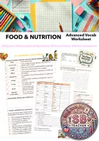Vorschau - Arbeitsblätter - Food & Nutrition: Advanced Vocabulary Worksheet (B2 Level) - Deckblatt