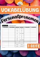 Vorschau - Arbeitsblätter - Vokabelübung - Personalpronomen (Englisch) - Deckblatt
