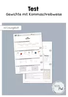 Vorschau - Test - Test Gewichte - Kommaschreibweise (Klasse 3/4) - Deckblatt
