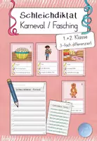 Vorschau - Arbeitsblätter - Schleichdiktat - Karneval / Fasching (1.-2.Klasse) - Deckblatt