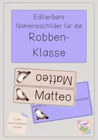 Vorschau - Bildkarten - Editierbare Namensschilder für deine Robben-Klasse - Deckblatt