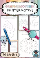 Vorschau - Mal- und Bastelvorlagen - Graphomotorik / Nachspuren - Wintermotive - Vorschule / Anfangsunterricht - Deckblatt