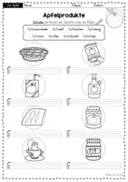 Vorschau - Arbeitsblätter - Apfel: Apfelprodukte Grundschule – Arbeitsblätter & Bildkarten (Klasse 1–2) | Sachunterricht - Seite 1