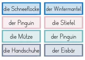 Vorschau - Merkblätter - Winterwörter | Nomen, Verben, Adjektive | Wortkarten - Seite 2