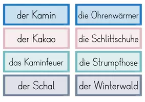 Vorschau - Merkblätter - Winterwörter | Nomen, Verben, Adjektive | Wortkarten - Seite 3