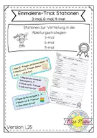 Vorschau - Stationenlernen - Einmaleins-Trick Stationen: 3mal, 6mal, 9mal - Deckblatt