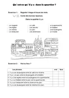 Vorschau - Arbeitsblätter - Französisch: Übungen ma ville, mon quartier - Deckblatt