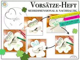 Vorschau - Mal- und Bastelvorlagen - VORSÄTZE-HEFT einfach basteln: bezogen auf sich, Familie, Freunde, Klasse etc. - konkret & kontrollierbar (easy peasy, Glücksklee, Kleeblatt, Neujahr, neues Schuljahr, neues Halbjahr, Silvester, 2026) - Deckblatt