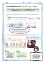 Vorschau - Arbeitsblätter - Excel: Übungsaufgaben zur Summe inkl. Lösung – Unterrichtsmaterial für Informatik & ITG - Seite 1