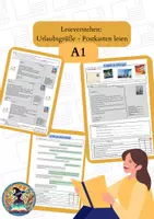 Vorschau - Arbeitsblätter - Leseverstehen: Postkarten lesen - Deckblatt