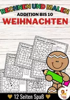 anteprima - Esercizi - Rechen-Mal-Blätter - Addition bis 10 (Weihnachten) Natale Aggiunta Matematica Tedesco - Pagina di copertina