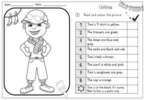 Vorschau - Arbeitsblätter - Read and Colour- Clothing- dreifach differenziertes sinnentnehmendes Lesen im Englischunterricht - Seite 2
