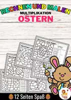 Voorbeeld - Rechen-Mal-Blätter - Multiplikation (Ostern) Pasen Wiskunde Duits - Voorblad