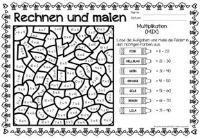 Aperçu - Feuilles d'exercices - Rechen-Mal-Blätter - Multiplikation (Tag der Erde) April Jour de la Terre Avril Multiplications Mathématiques Allemand - Page 3