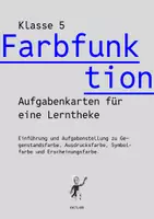 Vorschau - Stationenlernen - 🔴 Farbfunktion - Aufgabenkarten für eine Lerntheke im Kunstunterricht 🟢 Gegenstandsfarbe 🟣 Ausdrucksfarbe 🟡 Symbolfarbe ⚫ Erscheinungsfarbe - Deckblatt