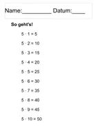 Vorschau - Arbeitsblätter - Multiplikation - die 5 er Reihe - Seite 2