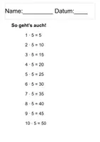 Vorschau - Arbeitsblätter - Multiplikation - die 5 er Reihe - Seite 3