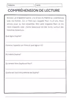 Vorschau - Arbeitsblätter - Compréhesion de l'écrit très facil avec correction - Leseverstehen französisch - Deckblatt