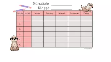 Vorschau - Lehrpläne/Lehrermaterial - Editierbare Stundenpläne für deine Erdmännchen-Klasse - Seite 2