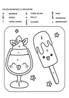 anteprima - Materiale di supporto/inclusione - Colora il gelato - Carattere corsivo - Pagina 1