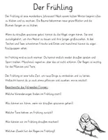 Vorschau - Arbeitsblätter - Lesen und verstehen - Frühling (Lese - und Textverständnis) - Seite 3