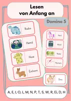 Vorschau - Stationenlernen - Lesen von Anfang an: Domino 5 - Deckblatt