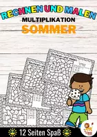 Προεπισκόπηση - Φύλλα εργασίας - Rechen-Mal-Blätter - Multiplikation (Sommer) Καλοκαίρι Πολλαπλασιασμός Μαθηματικά Γερμανικά - Εξώφυλλο