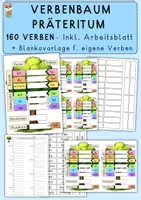 Vorschau - Arbeitsblätter - Verbenbaum Präteritum, 160 regelmäßige Verben, A4 + mehr - Deckblatt