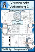 Vorschau - Mal- und Bastelvorlagen - Rätselheft Winter – Arbeitsheft für die Vorschule und für Klasse 1, Lerntheke Winter #silvesterknaller25 - Deckblatt