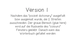 Vorschau - Arbeitsblätter - My first English pocket dictionary (Faltheft) - Seite 1