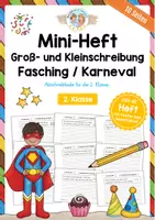 Vorschau - Arbeitsblätter - Fasching/Karneval: Mini-Heft zur Groß- und Kleinschreibung - Deckblatt