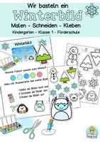 Vorschau - Mal- und Bastelvorlagen - Paket Bilder basteln Frühling, Sommer, Herbst, Winter, Vorschule, Klasse 1, Fördermaterial - Seite 1