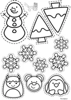 Vorschau - Mal- und Bastelvorlagen - Winterbild basteln im Kunstunterricht Vorschule, Klasse 1, Förderschule, Schneideübungen - Seite 3