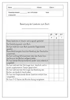 Vorschau - Arbeitsblätter - Bewertungsbogen Lesekiste - Seite 1