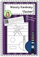 Vorschau - Mal- und Bastelvorlagen - Wassily Kandinsky: "Zeichen" - Ausmalbild - Deckblatt
