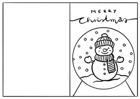Vorschau - Mal- und Bastelvorlagen - Weihnachten Klappkarte - Schneekugel - 3 Versionen - Seite 2