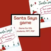 Vista previa - Juegos / Gamificación - "Santa says" 20 cards, ESL, Christmas game, ppt and pdf - Portada